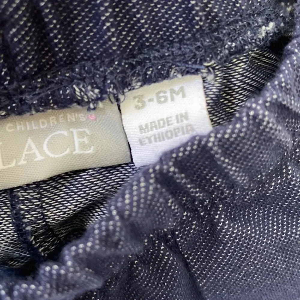 The children’s place size 3-6M chambray colored stretch‎ ruffle butt leggings